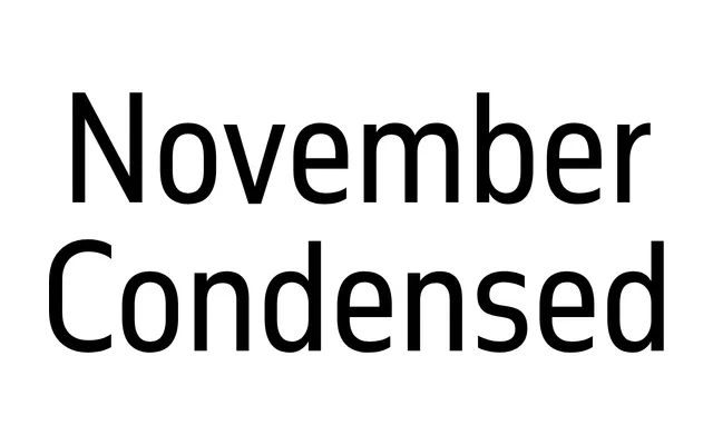 November Condensed specimen from Typotheque