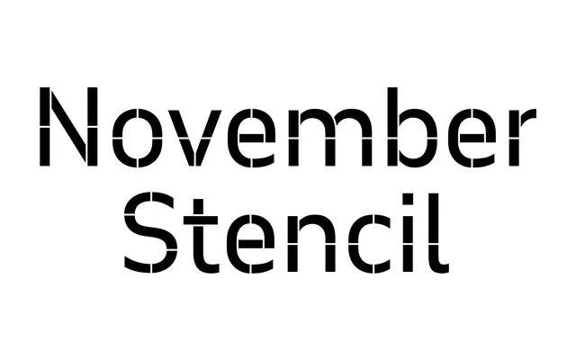 November Stencil specimen from Typotheque