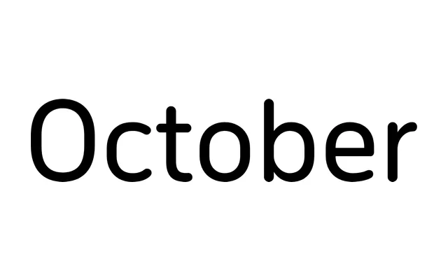 October specimen from Typotheque