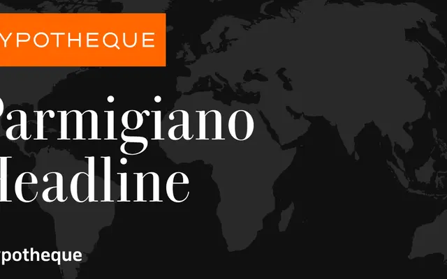 Parmigiano Headline specimen from Typotheque