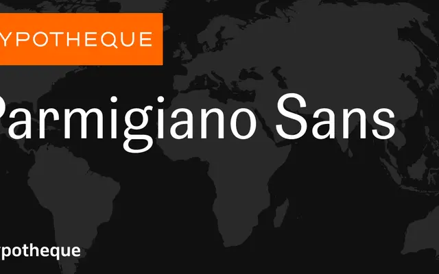 Parmigiano Sans specimen from Typotheque