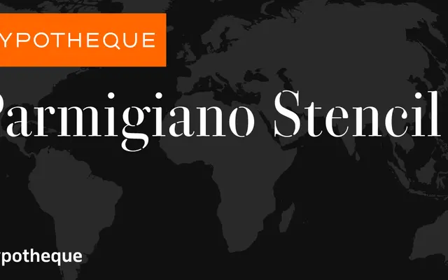Parmigiano Stencil specimen from Typotheque