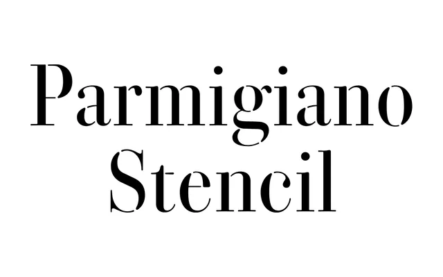 Parmigiano Stencil specimen from Typotheque