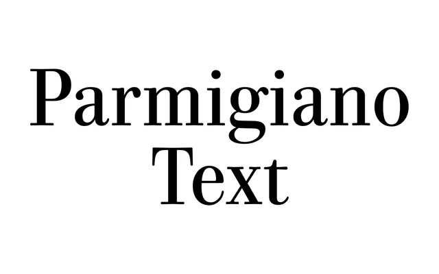 Parmigiano Text specimen from Typotheque