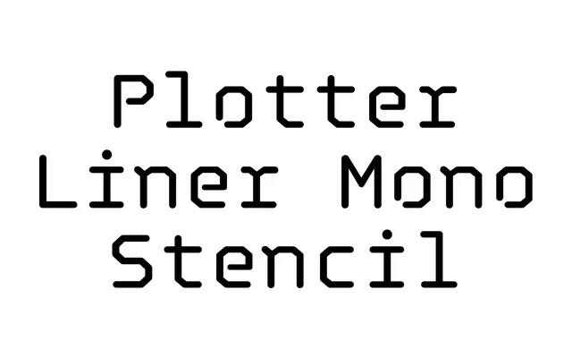 Plotter Liner Mono Stencil specimen from Typotheque