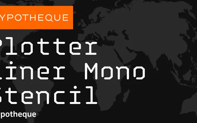 Plotter Liner Mono Stencil specimen from Typotheque