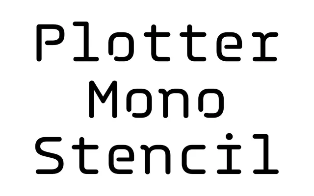 Plotter Mono Stencil specimen from Typotheque