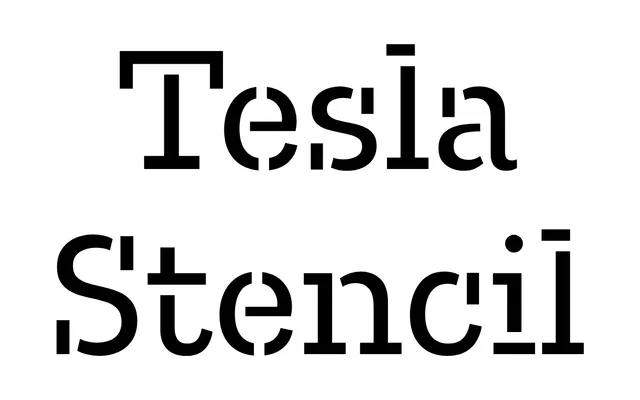 Tesla Stencil specimen from Typotheque