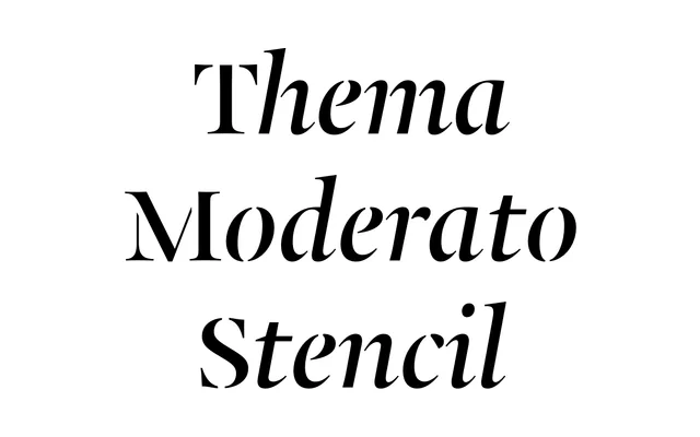 Thema Moderato Stencil specimen from Typotheque