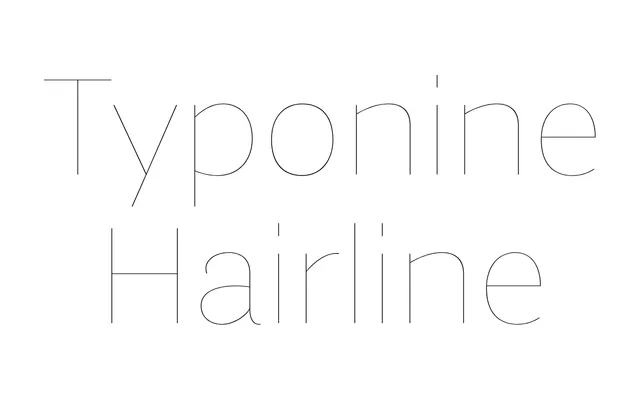 Typonine Hairline specimen from Typotheque