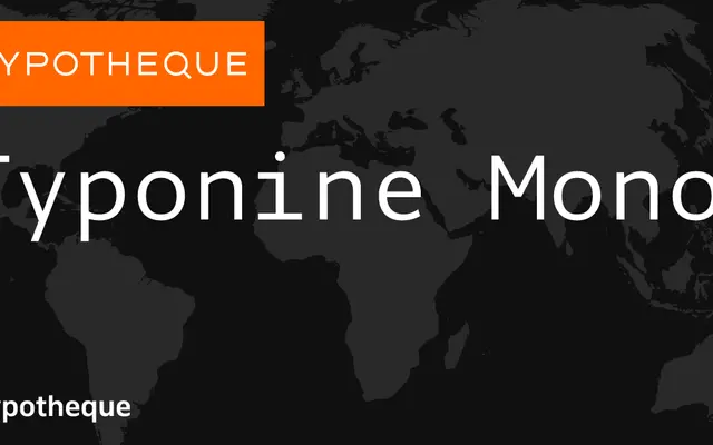 Typonine Mono specimen from Typotheque