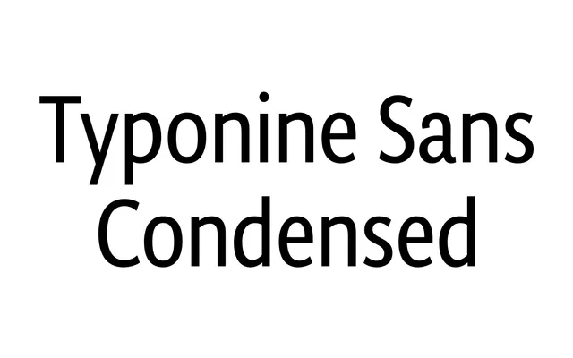 Typonine Sans Condensed specimen from Typotheque