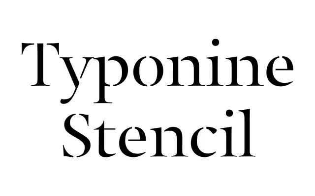 Typonine Stencil specimen from Typotheque