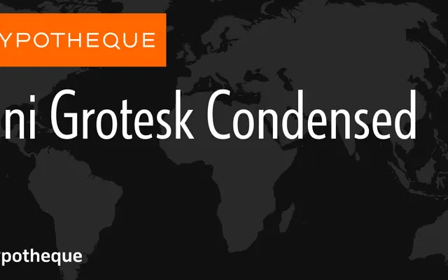 Uni Grotesk Condensed specimen from Typotheque
