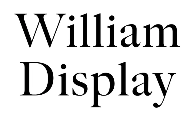 William Display specimen from Typotheque