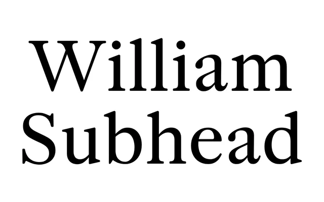 William Subhead specimen from Typotheque