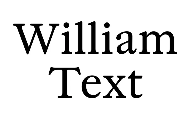 William Text specimen from Typotheque