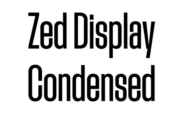 Zed Display Condensed specimen from Typotheque