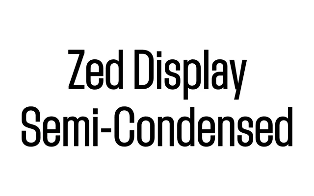 Zed Display Semi-Condensed specimen from Typotheque