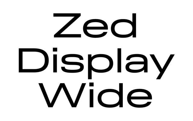 Zed Display Wide specimen from Typotheque