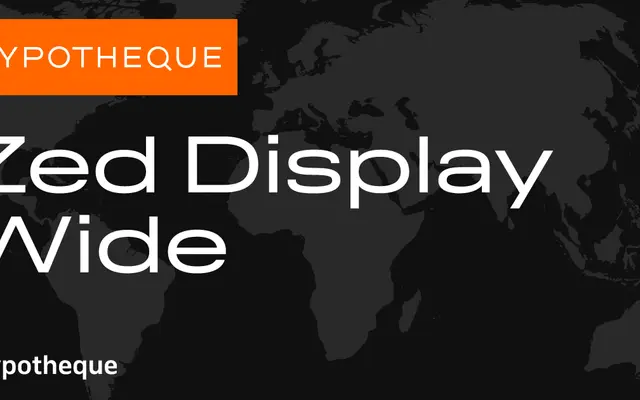 Zed Display Wide specimen from Typotheque