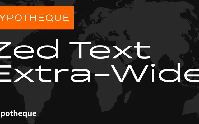Zed Text Extra-Wide specimen from Typotheque