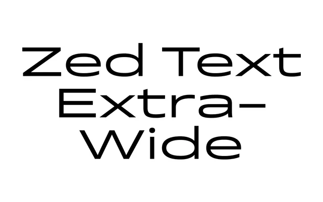 Zed Text Extra-Wide specimen from Typotheque