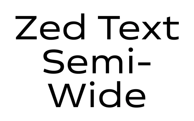 Zed Text Semi-Wide specimen from Typotheque