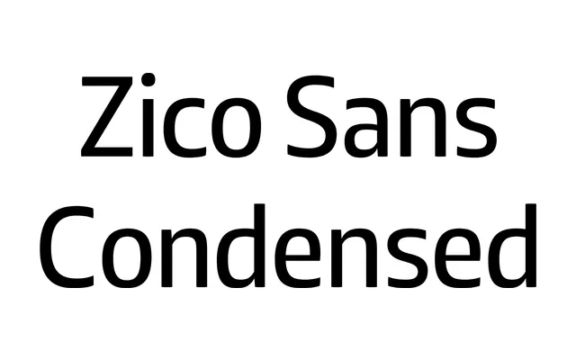Zico Sans Condensed specimen from Typotheque