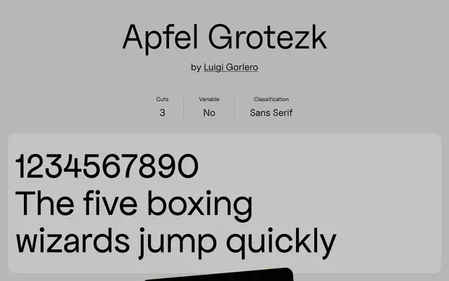 Apfel Grotezk specimen from Uncut