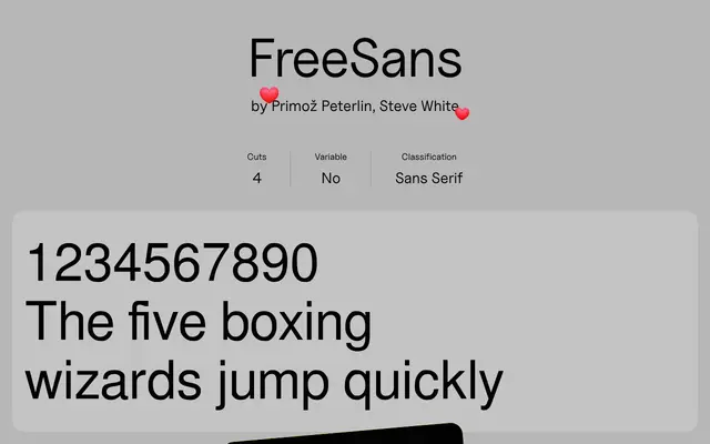 FreeSans specimen from Uncut