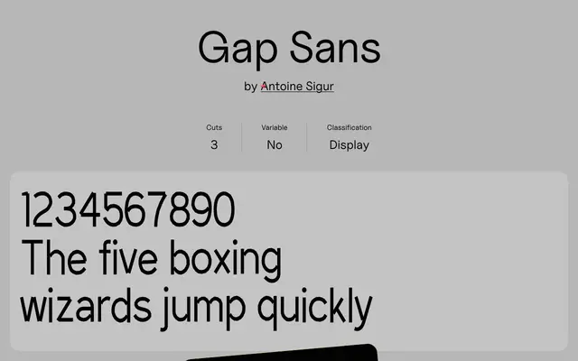 Gap Sans specimen from Uncut