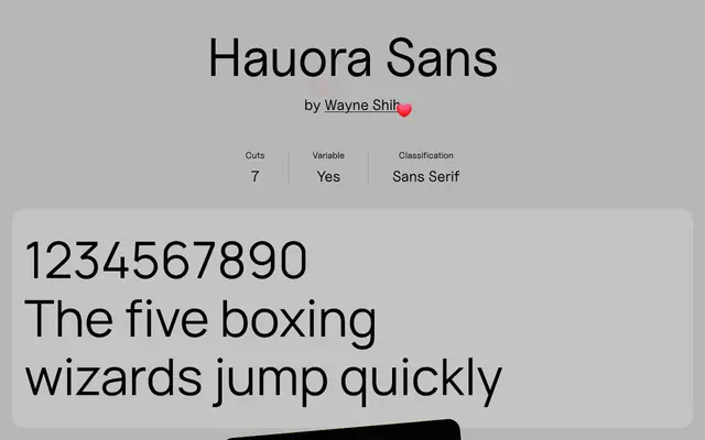 Hauora Sans specimen from Uncut