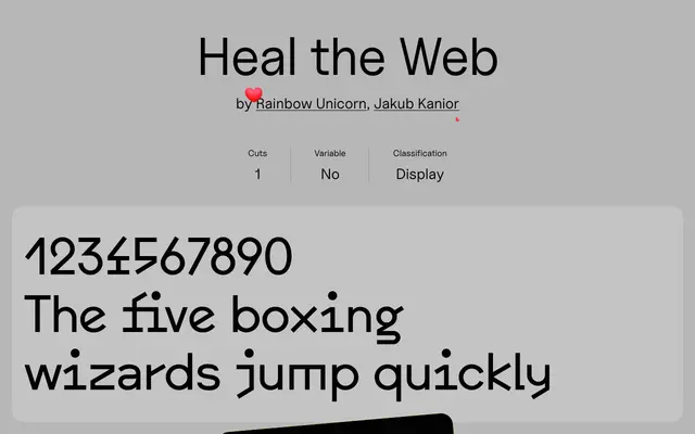 Heal the Web specimen from Uncut
