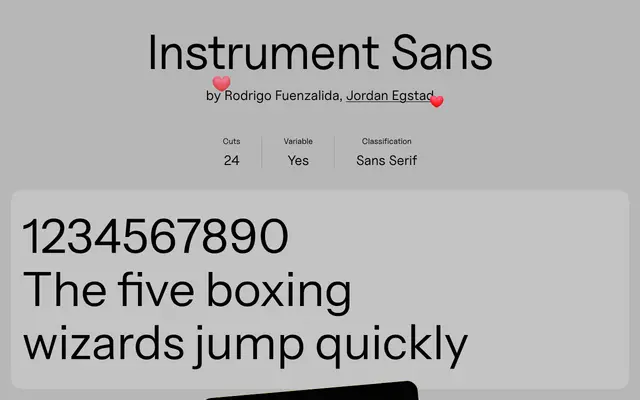 Instrument Sans specimen from Uncut