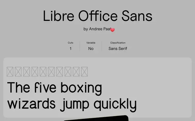 Libre Office Sans specimen from Uncut