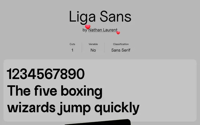 Liga Sans specimen from Uncut