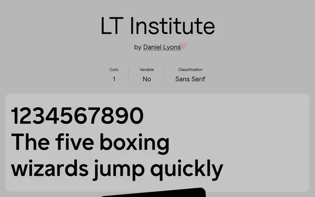LT Institute specimen from Uncut