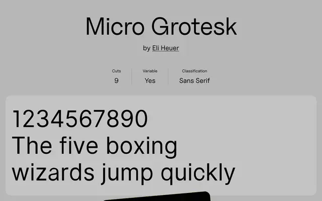 Micro Grotesk specimen from Uncut