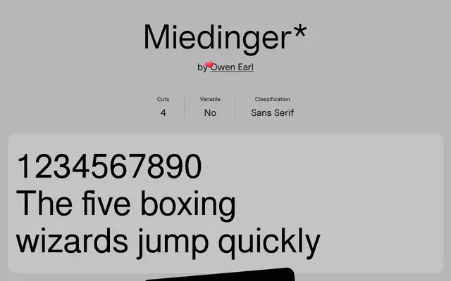 Miedinger* specimen from Uncut