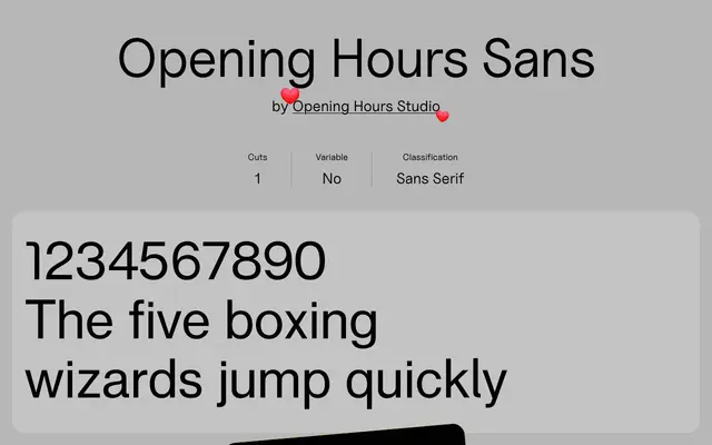 Opening Hours Sans specimen from Uncut