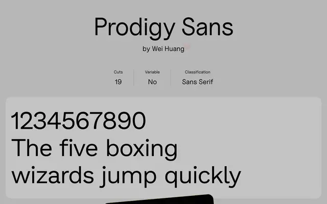 Prodigy Sans specimen from Uncut