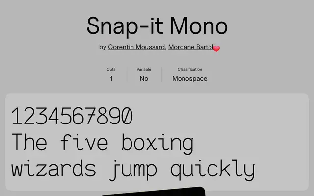 Snap-it Mono specimen from Uncut