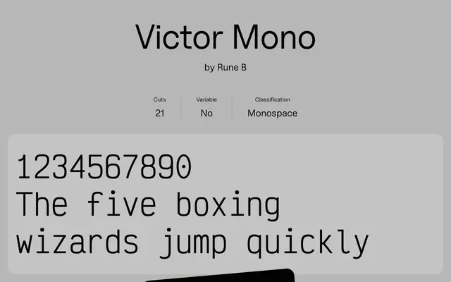 Victor Mono specimen from Uncut