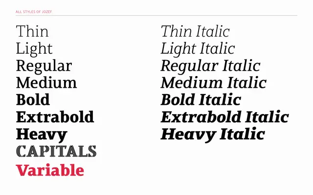 Jozef specimen from Underscore Type