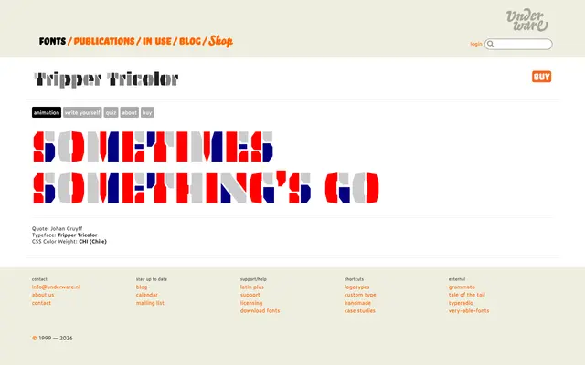 Tripper Tricolor specimen from Underware