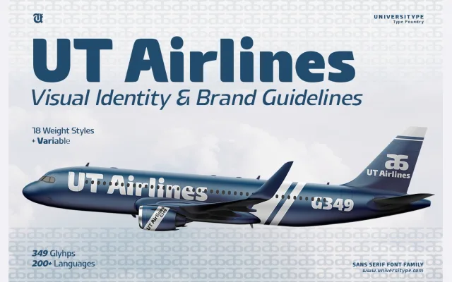 UT Airlines specimen from Universitype