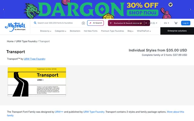 Transport specimen from URW Type Foundry
