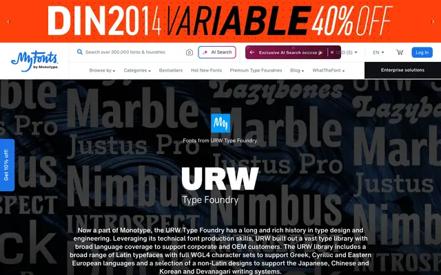 URW Dock specimen from URW Type Foundry