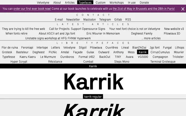 Karrik specimen from Velvetyne